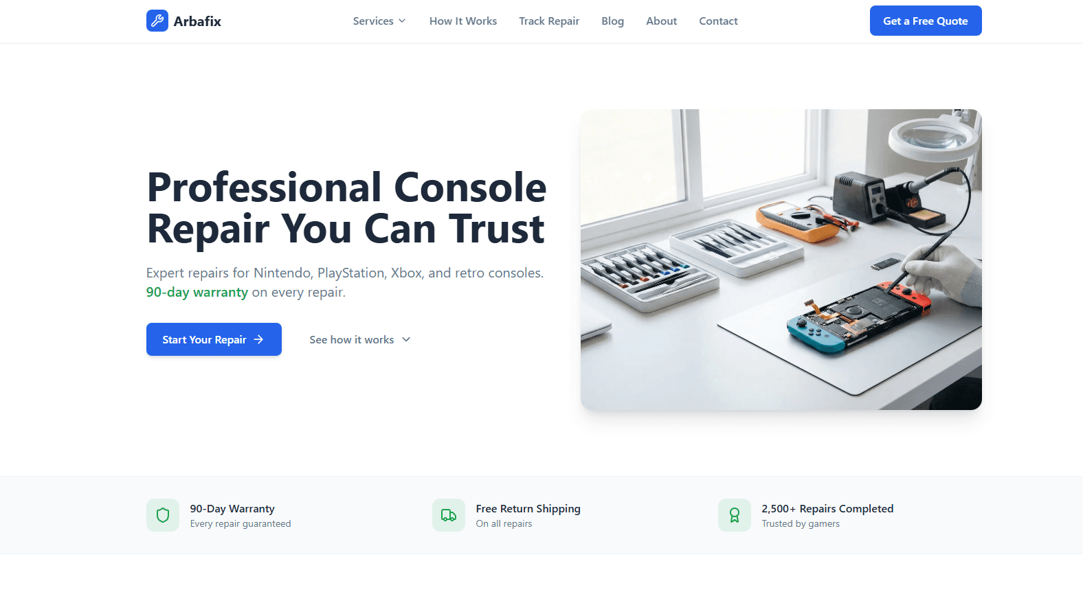 Arbafix website screenshot